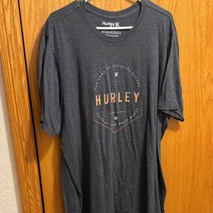Hurley Men's Charcoal Tee with Orange Logo